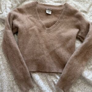 Abercrombie & Fitch Cashmere Brown V-Neck Sweater